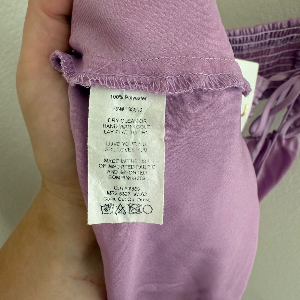 NWT SHOW ME YOUR MUMU Codie Cut Out midi Dress in Lilac size M - Picture 6 of 6